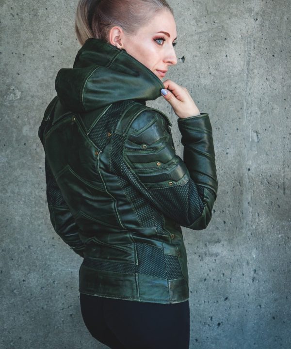 Womens Green Arrow Stephen Amell Leather Jacket