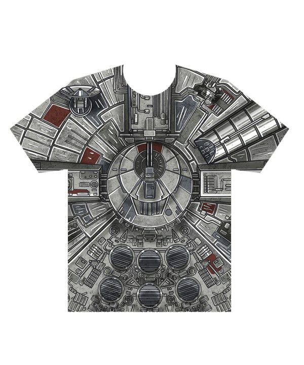 millennium falcon star wars han solo all over print t-shirt