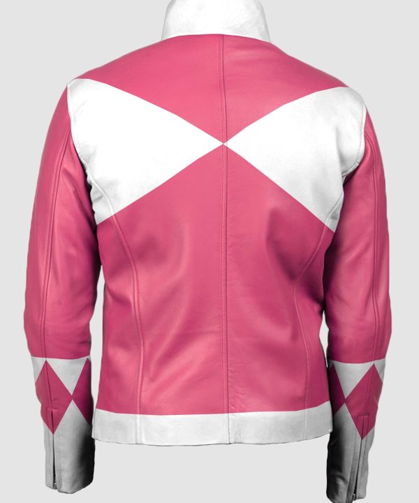 Womens Power Rangers Classic Leather Jacket Pink