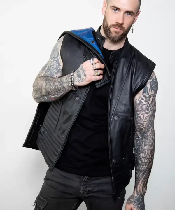 subzero ninja blue leather jacket