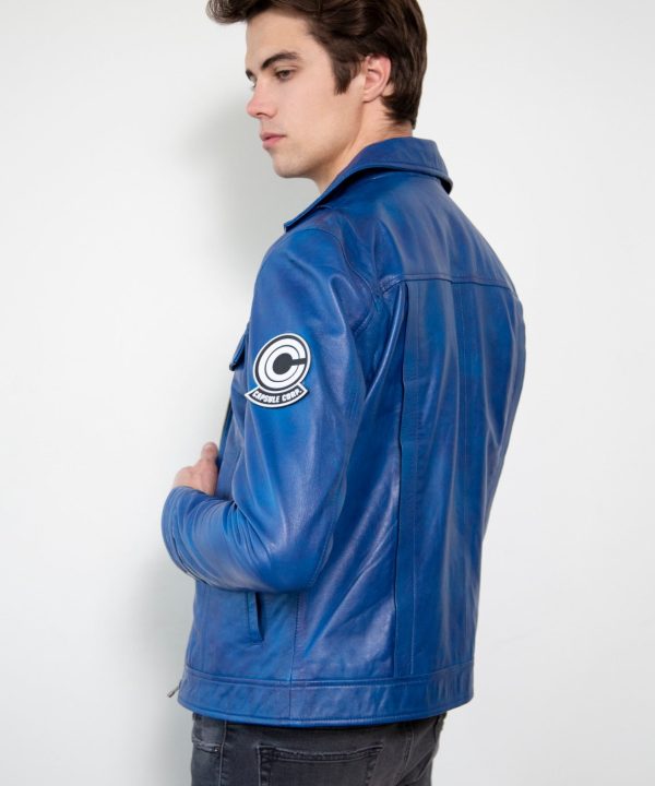 DBZ Future Trunks Leather Jacket Blue Back