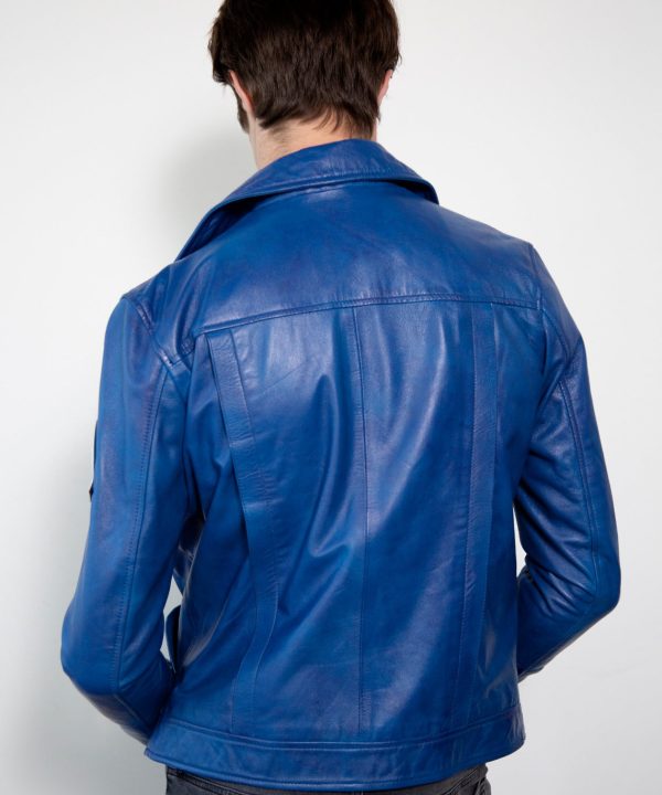 DBZ Future Trunks Leather Jacket Blue Back