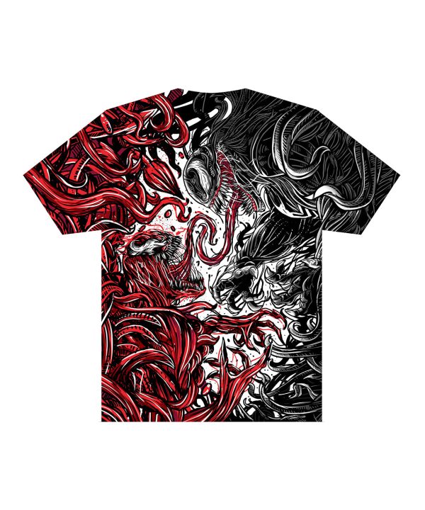 venom vs carnage black & red all over print shirt
