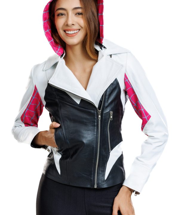 Alternative view of Womens Gwen Hooded Leather Jacket