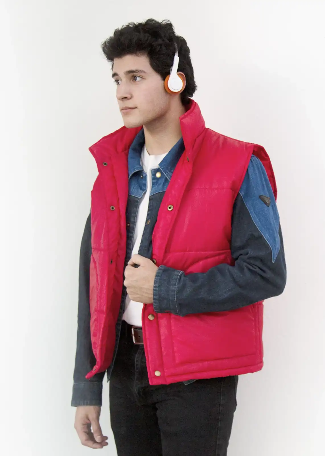 Marty Mcfly Back to the Future Jacket Vest Red Puffer
