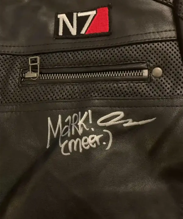 Alternative view of Mark Meer Signed Mass Effect N7 Shepard Leather Jacket