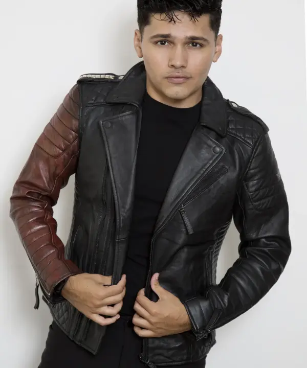 vintage black leather jacket mens
