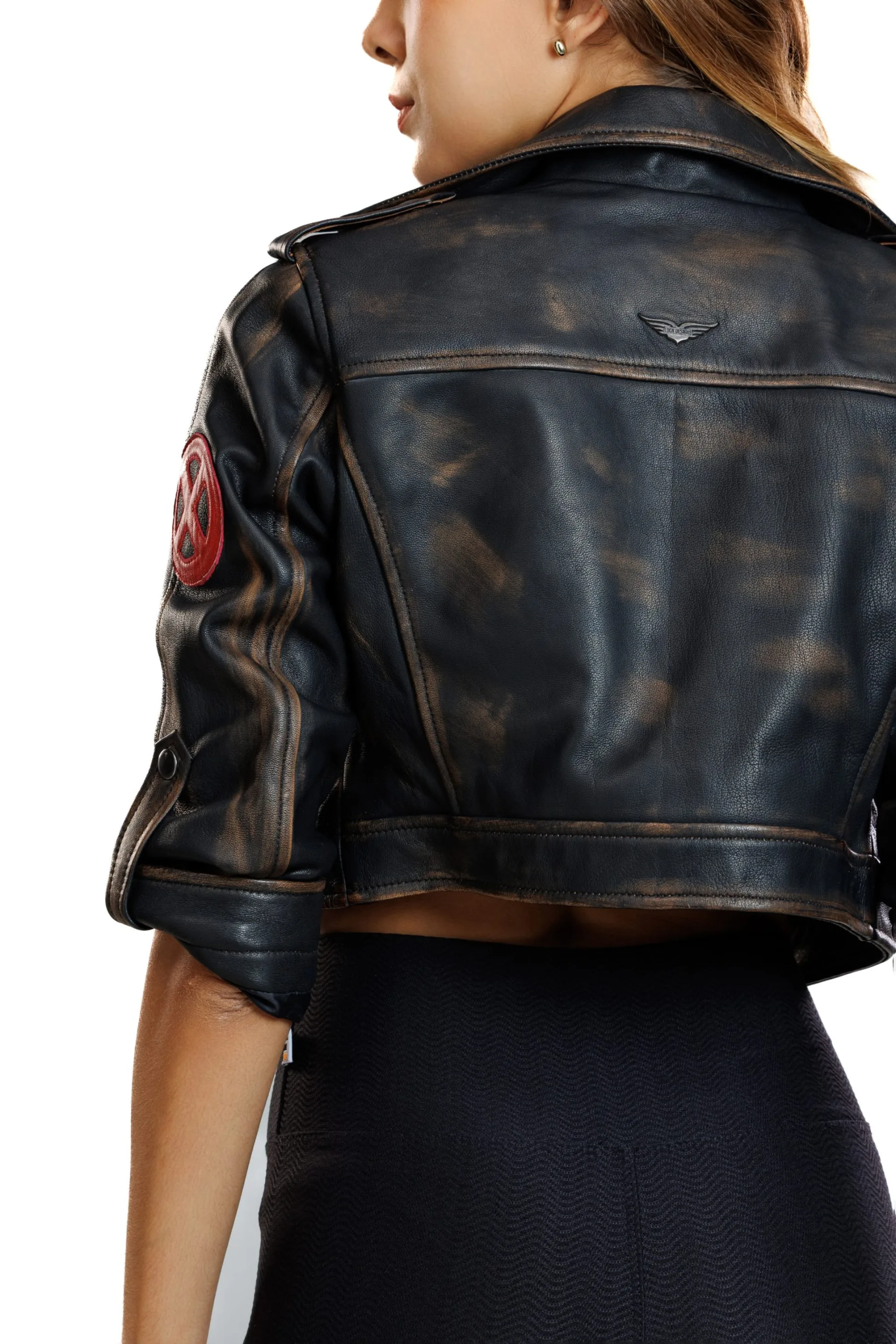 Rogue Cropped Weathered Leather Jacket