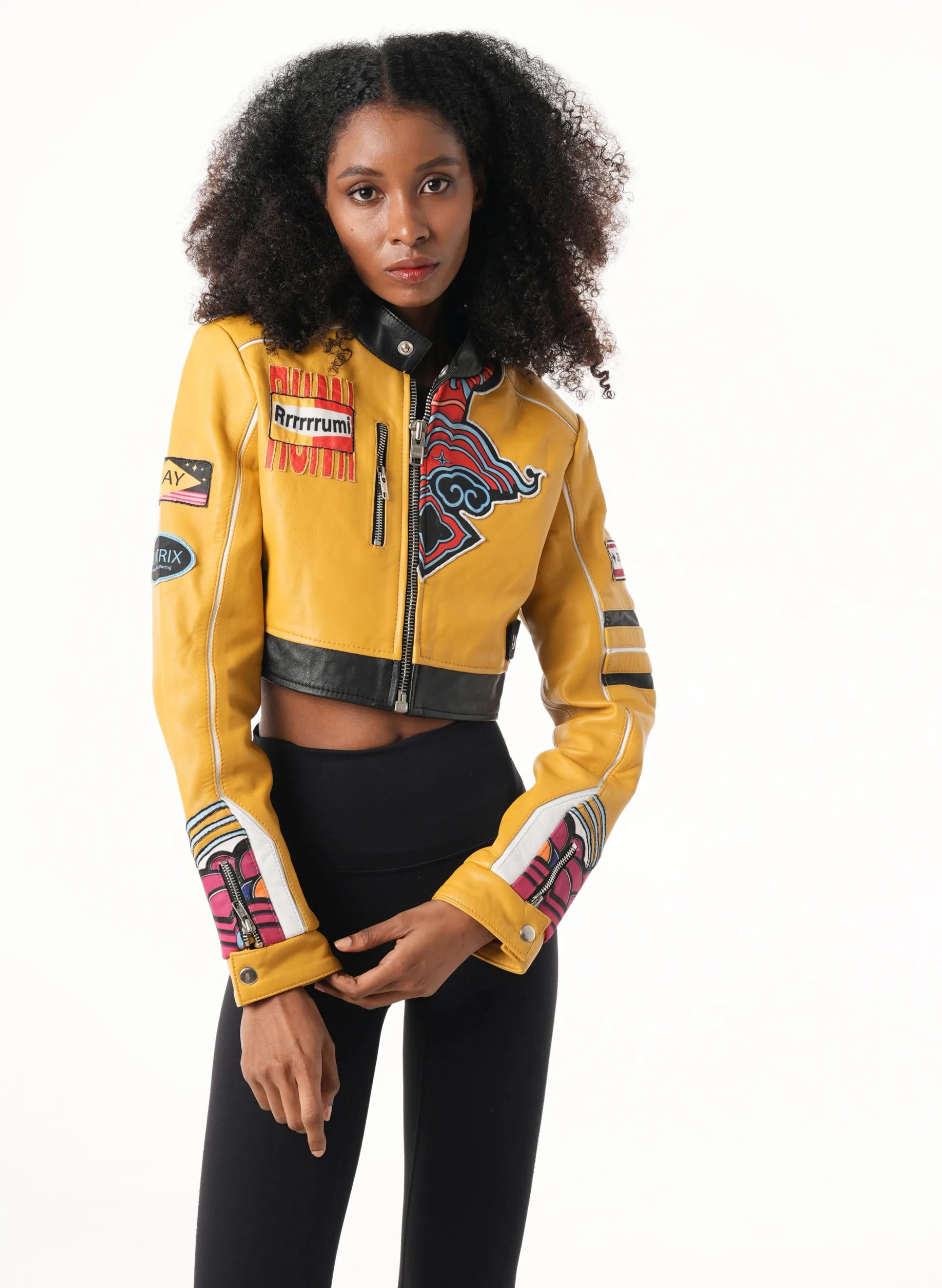 Rumi Kpop Demon Hunters Crop Leather Jacket