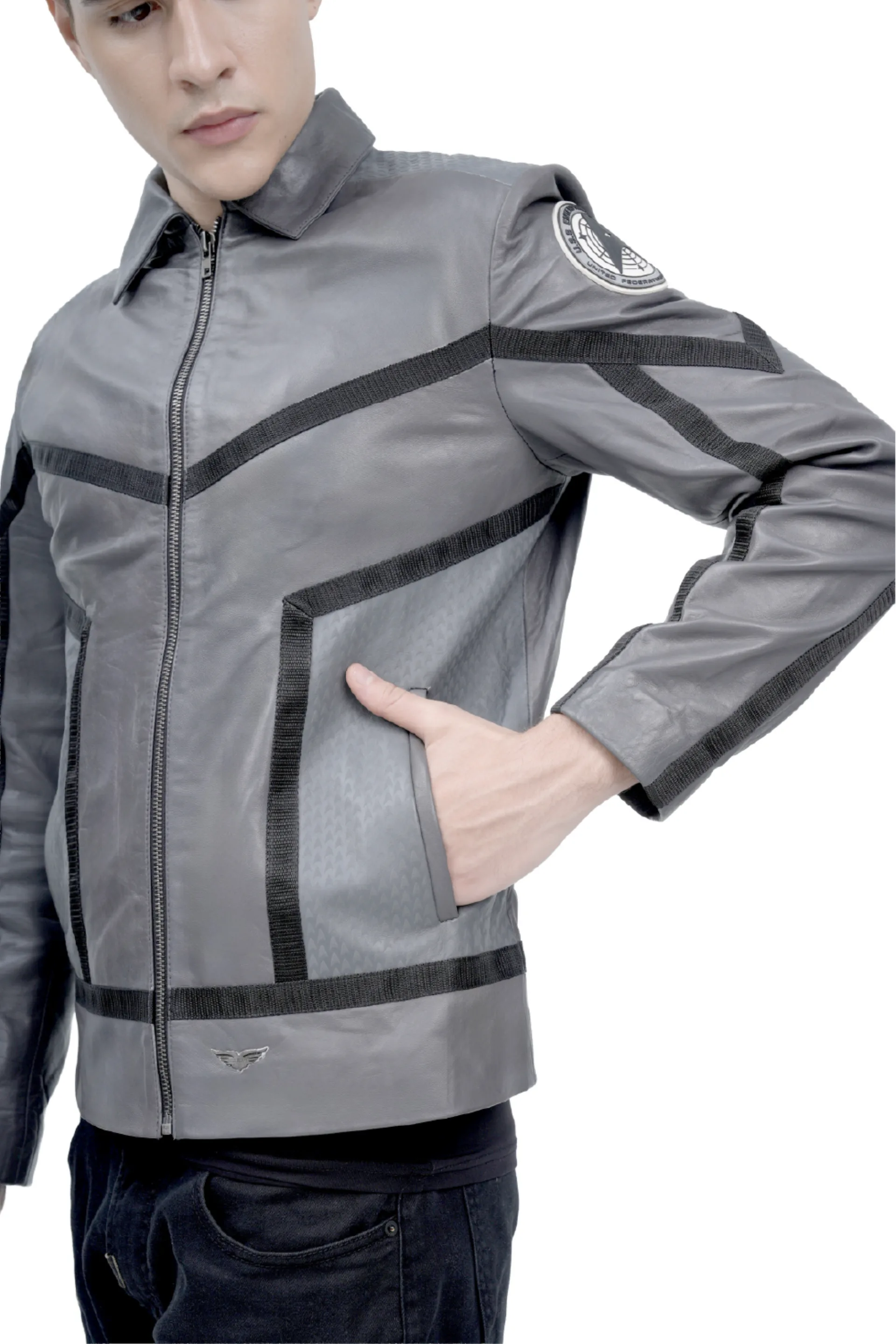 Strange New Worlds Grey Leather Jacket