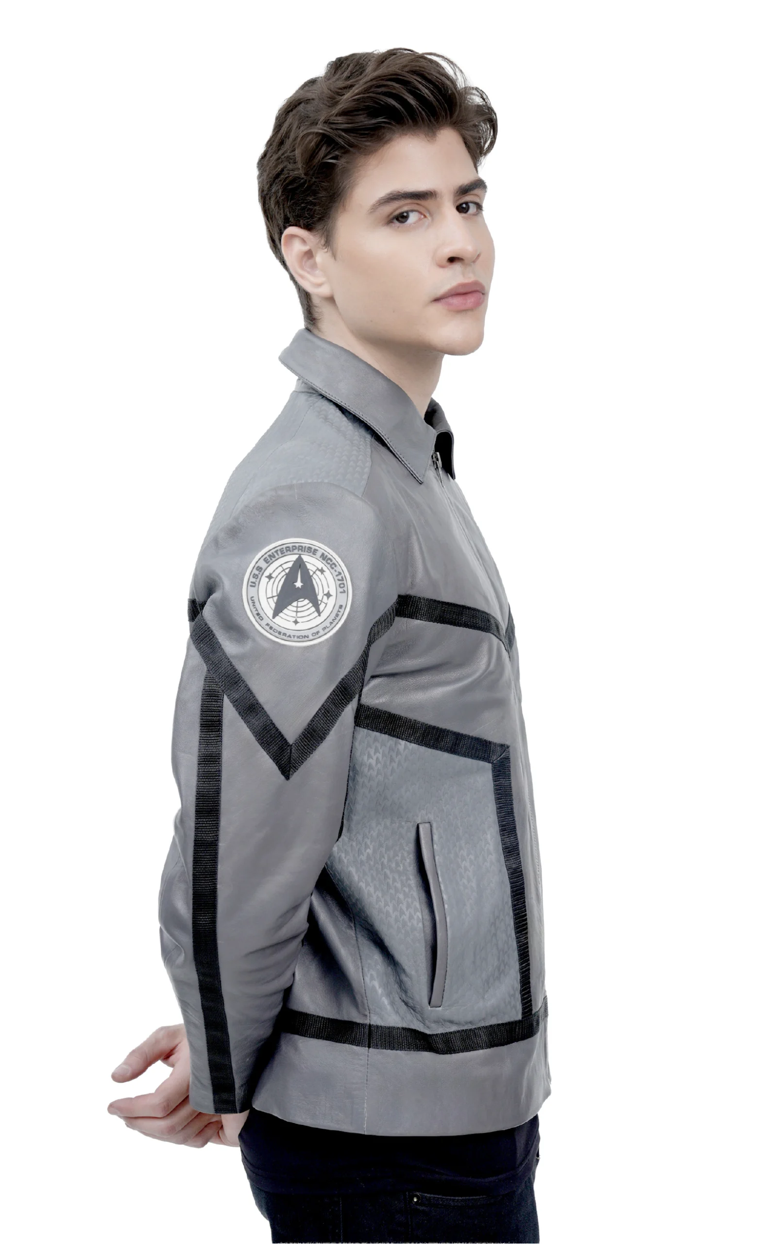 Strange New Worlds Grey Leather Jacket